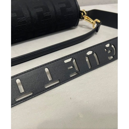 Replica Borsa baguette media Fendi con motivo FF in rilievo 8BR600 nera imitazioni Miglior Prezzo Borsa baguette media Fendi con motivo FF in rilievo 8BR600 nera Replica