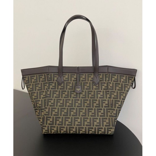 Replica Borsa grande Fendi Origami 8BH415 Caffè scuro imitazioni Miglior Prezzo Borsa grande Fendi Origami 8BH415 Caffè scuro Replica