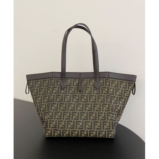 Replica Borsa grande Fendi Origami 8BH415 Caffè scuro imitazioni Miglior Prezzo Borsa grande Fendi Origami 8BH415 Caffè scuro Replica