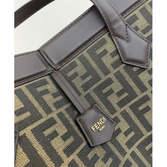 Replica Borsa grande Fendi Origami 8BH415 Caffè scuro imitazioni Miglior Prezzo Borsa grande Fendi Origami 8BH415 Caffè scuro Replica