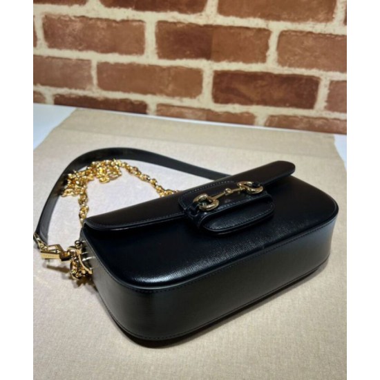 Replica Perfetta a tracolla piccola Gucci Horsebit 1955 735178 Nera qualità specchio Replica Perfette Perfetta a tracolla piccola Gucci Horsebit 1955 735178 Nera imitazioni