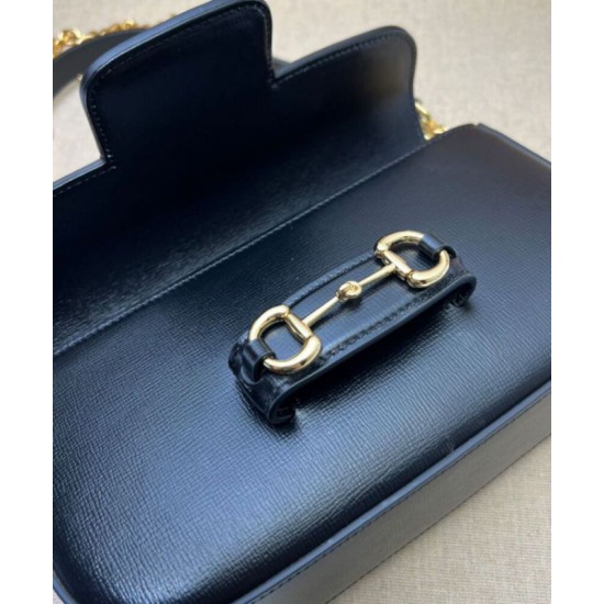 Replica Perfetta a tracolla piccola Gucci Horsebit 1955 735178 Nera qualità specchio Replica Perfette Perfetta a tracolla piccola Gucci Horsebit 1955 735178 Nera imitazioni
