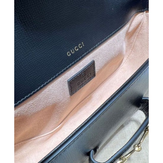 Replica Perfetta a tracolla piccola Gucci Horsebit 1955 735178 Nera qualità specchio Replica Perfette Perfetta a tracolla piccola Gucci Horsebit 1955 735178 Nera imitazioni