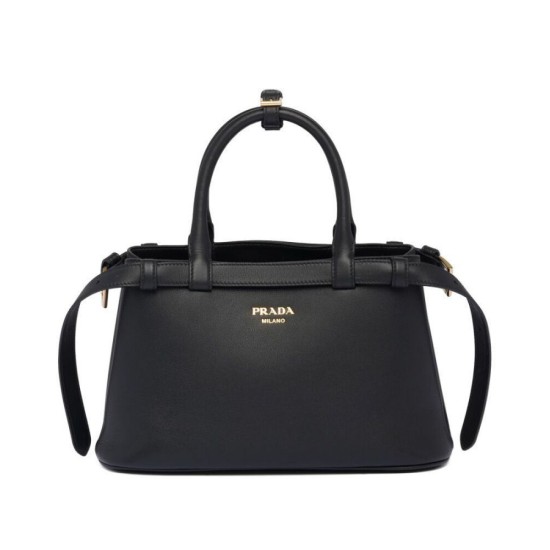 Borsa tote piccola Prada con cintura 1BA418 nera Replica Replica Perfette Borsa tote piccola Prada con cintura 1BA418 nera imitazioni