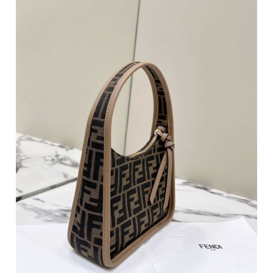 Fendi Mini Fendessencehobo Fendi Bag Miniborsa in tessuto FF Marrone Replica Replica Perfette Fendi Mini Fendessencehobo Fendi Bag Miniborsa in tessuto FF Marrone imitazioni