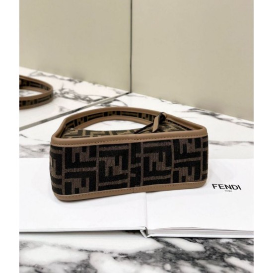 Fendi Mini Fendessencehobo Fendi Bag Miniborsa in tessuto FF Marrone Replica Replica Perfette Fendi Mini Fendessencehobo Fendi Bag Miniborsa in tessuto FF Marrone imitazioni