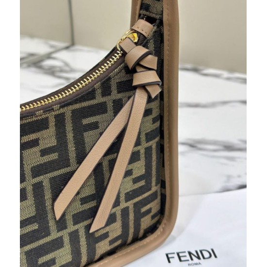 Fendi Mini Fendessencehobo Fendi Bag Miniborsa in tessuto FF Marrone Replica Replica Perfette Fendi Mini Fendessencehobo Fendi Bag Miniborsa in tessuto FF Marrone imitazioni