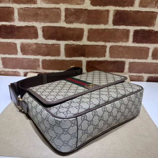 Replica Perfette Borse  a tracolla media da uomo Gucci Ophidia 761741 Marrone imitazioni
