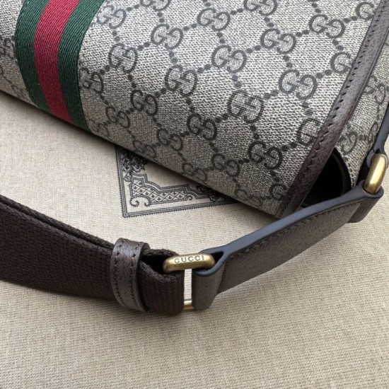 Replica Perfette Borse  a tracolla media da uomo Gucci Ophidia 761741 Marrone imitazioni