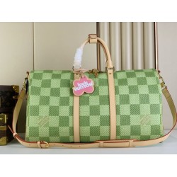 Borsa da uomo Louis Vuitton Keepall Bandouliere 50 N40667 Tela rivestita Damier Golf