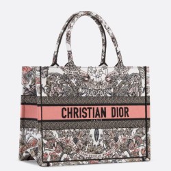 Dior Medium Book Tote Borse Dior Farfalla intorno al mondo ricamato