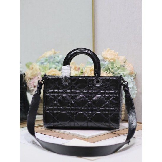 Dior Medium Lady D-Sire Borsa My ABCDior Dior stropicciata nera Replica Replica Perfette Dior Medium Lady D-Sire Borsa My ABCDior Dior stropicciata nera imitazioni