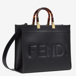 Replica Perfette Borsa shopper media Fendi Sunshine Nera imitazioni