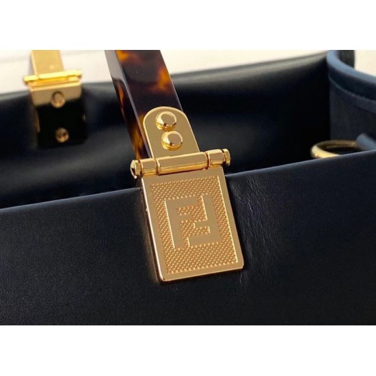 Borsa shopper media Fendi Sunshine Nera Replica Replica Perfette Borsa shopper media Fendi Sunshine Nera imitazioni