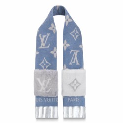 Sciarpe Louis Vuitton Cold Reykjavik Cashmere Louis Vuitton M76342 Blu