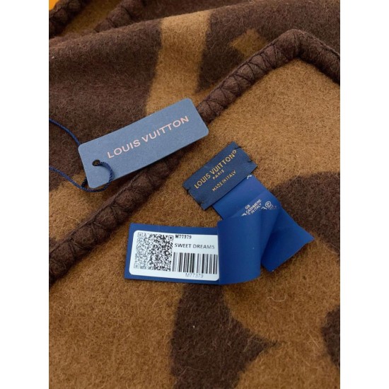 Replica Perfette Sciarpa in cashmere con coperta Louis Vuitton Sweet Dreams Louis Vuitton M77379 Marrone imitazioni