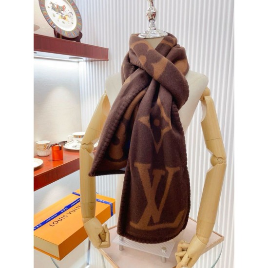 Replica Perfette Sciarpa in cashmere con coperta Louis Vuitton Sweet Dreams Louis Vuitton M77379 Marrone imitazioni