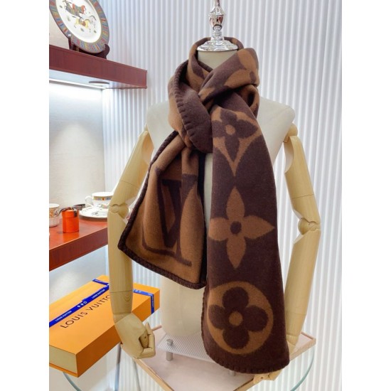 Replica Perfette Sciarpa in cashmere con coperta Louis Vuitton Sweet Dreams Louis Vuitton M77379 Marrone imitazioni