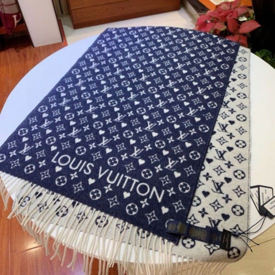 LV Game On Louis Vuitton Sciarpa M77640 Blu Replica Replica Perfette LV Game On Louis Vuitton Sciarpa M77640 Blu imitazioni
