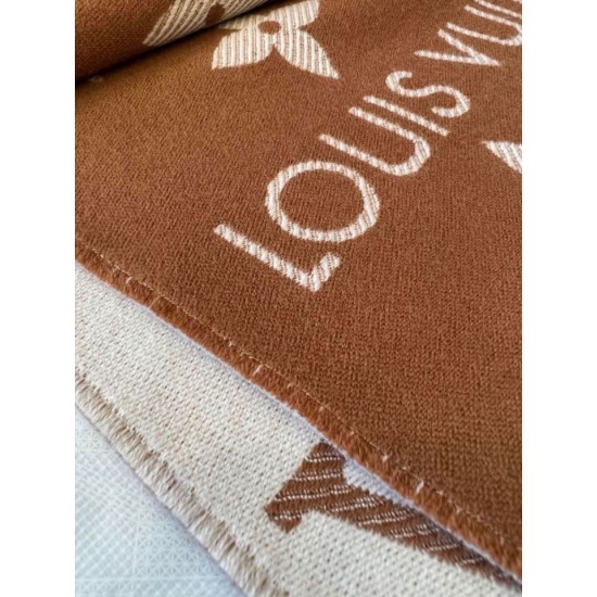 Sciarpe Louis Vuitton LV Essential Louis Vuitton Lana M78935 Marrone Replica Replica Perfette Sciarpe Louis Vuitton LV Essential Louis Vuitton Lana M78935 Marrone imitazioni