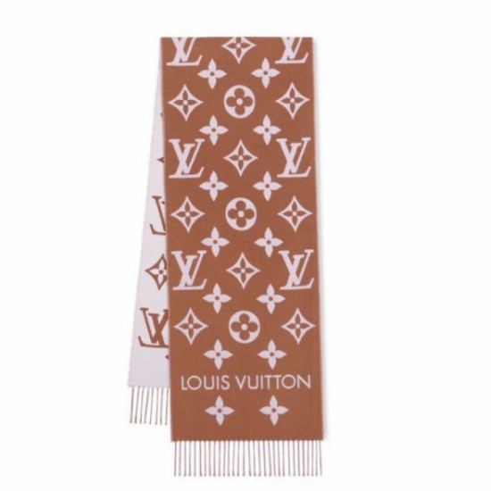 Sciarpe Louis Vuitton LV Essential Louis Vuitton Lana M78935 Marrone Replica Replica Perfette Sciarpe Louis Vuitton LV Essential Louis Vuitton Lana M78935 Marrone imitazioni