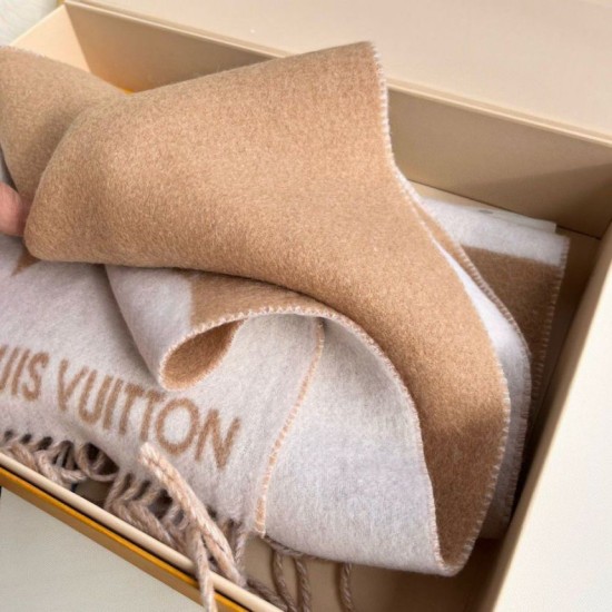 Sciarpa doppia grafica Louis Vuitton M79098 Beige Replica Replica Perfette Sciarpa doppia grafica Louis Vuitton M79098 Beige imitazioni