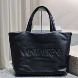 Borsa tote imbottita larga YSL Saint Laurent in nappa nera Replica Replica Perfette Borsa tote imbottita larga YSL Saint Laurent in nappa nera imitazioni