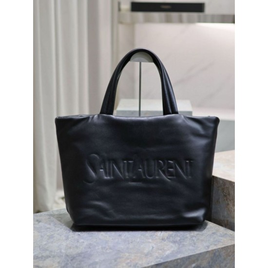 Borsa tote imbottita larga YSL Saint Laurent in nappa nera Replica Replica Perfette Borsa tote imbottita larga YSL Saint Laurent in nappa nera imitazioni