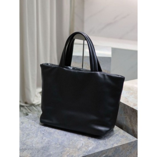 Borsa tote imbottita larga YSL Saint Laurent in nappa nera Replica Replica Perfette Borsa tote imbottita larga YSL Saint Laurent in nappa nera imitazioni