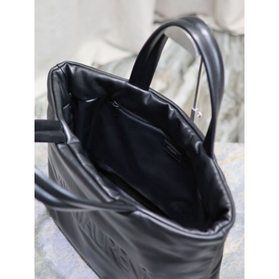 Borsa tote imbottita larga YSL Saint Laurent in nappa nera Replica Replica Perfette Borsa tote imbottita larga YSL Saint Laurent in nappa nera imitazioni