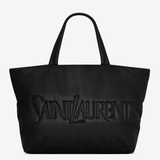 Borsa tote imbottita larga YSL Saint Laurent in nappa nera Replica Replica Perfette Borsa tote imbottita larga YSL Saint Laurent in nappa nera imitazioni