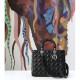 Replica Imitazione Borse Christian Dior grande Lady Dior Supple Tote M0584 nero argento Outlet Imitazione Borse Christian Dior grande Lady Dior Supple Tote M0584 nero argento imitazioni perfette