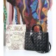 Replica Imitazione Borse Christian Dior grande Lady Dior Supple Tote M0584 nero argento Outlet Imitazione Borse Christian Dior grande Lady Dior Supple Tote M0584 nero argento imitazioni perfette