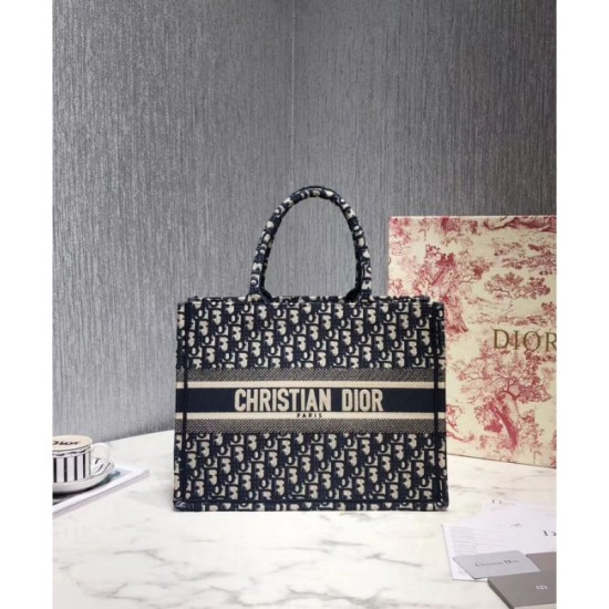 Imitazione Borsa Replica tote piccola Christian Dior blu scuro imitazioni perfette