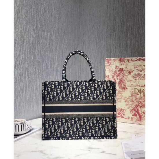 Imitazione Borsa Replica tote piccola Christian Dior blu scuro imitazioni perfette