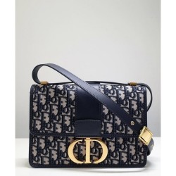 Imitazione Christian Dior 30 Montaigne Flap Borse Replica Blu scuro imitazioni perfette