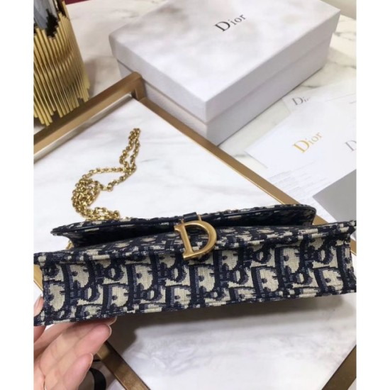 Replica Alta gamma Portafoglio lungo con patta Christian Dior con patta S5614 Blu scuro Outlet Alta gamma replica Portafoglio lungo con patta Christian Dior con patta S5614 Blu scuro imitazioni perfette