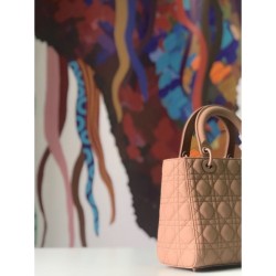 Borsa Christian Dior Lady Dior Ultra-Matte Borse Albicocca Borsa Christian Dior Lady Dior Ultra-Matte Borse Albicocca