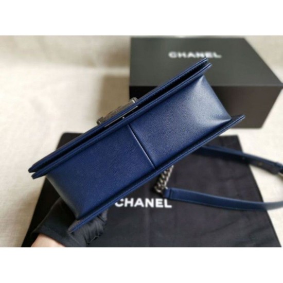 Riproduzione Fedele Boy Classic Chevron Flap Borse A67086 Blu imitazioni Replica Alta Qualità Boy Classic Chevron Flap Borse A67086 Blu