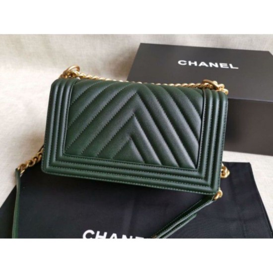 Riproduzione Fedele Boy Classica Chevron Flap Borse A67086 Verde imitazioni Replica Alta Qualità Boy Classica Chevron Flap Borse A67086 Verde