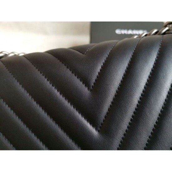 Riproduzione Fedele Boy Classica Chevron Flap Borse A67086 Nero imitazioni Replica Alta Qualità Boy Classica Chevron Flap Borse A67086 Nero