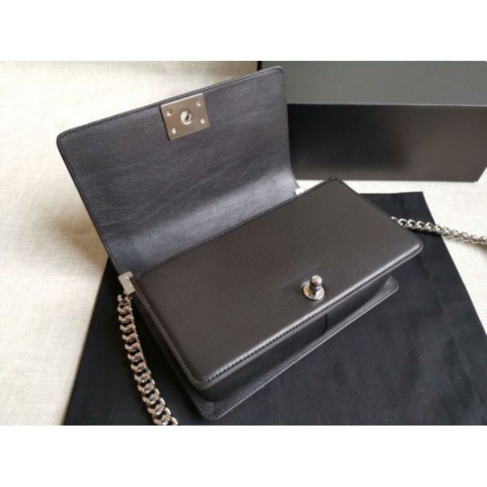 Riproduzione Fedele Boy Classica Chevron Flap Borse A67086 Nero Steel Hardware imitazioni Replica Alta Qualità Boy Classica Chevron Flap Borse A67086 Nero Steel Hardware
