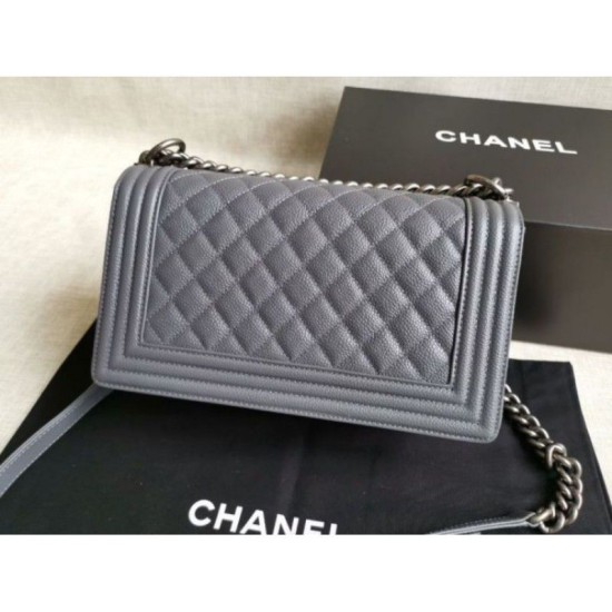 Riproduzione Fedele Boy Classic Flap Borse A67086 Grigio imitazioni Replica Alta Qualità Boy Classic Flap Borse A67086 Grigio