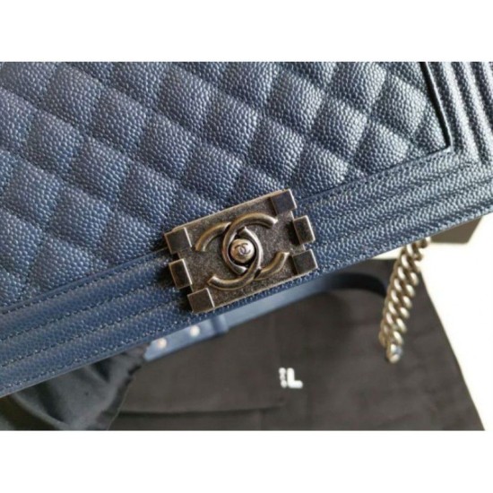 Riproduzione Fedele Boy Classica Flap Borse A67086 Blu imitazioni Replica Alta Qualità Boy Classica Flap Borse A67086 Blu