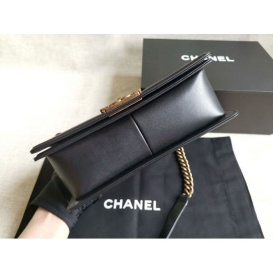 Replica Alta Qualità Boy Classic Flap Borse A67086 Nero Pelle di Agnello