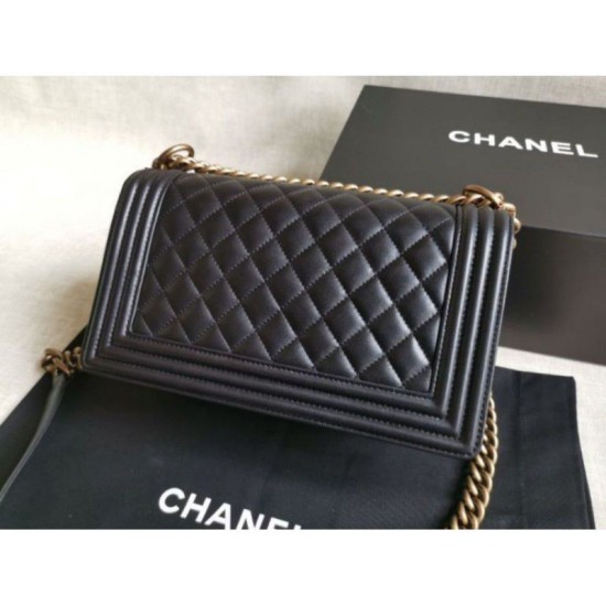 Replica Alta Qualità Boy Classic Flap Borse A67086 Nero Pelle di Agnello