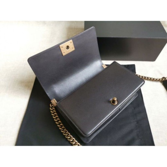 Replica Alta Qualità Boy Classic Flap Borse A67086 Nero Pelle di Agnello