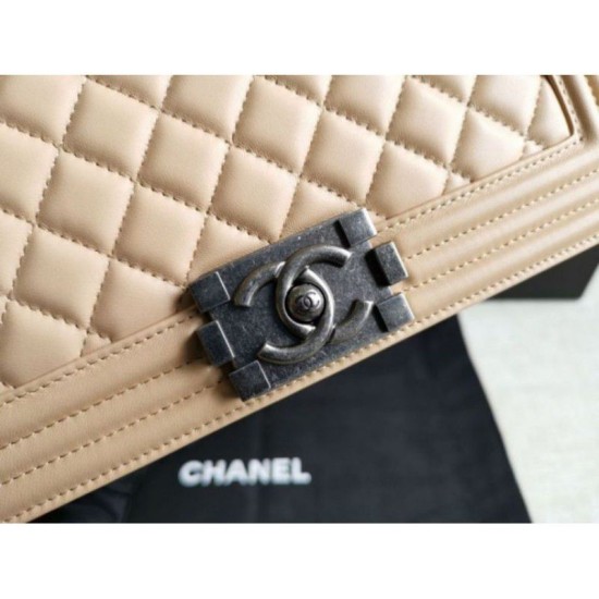 Riproduzione Fedele Boy Classic Flap Borse A67086 Albicocca Pelle di Agnello imitazioni Replica Alta Qualità Boy Classic Flap Borse A67086 Albicocca Pelle di Agnello