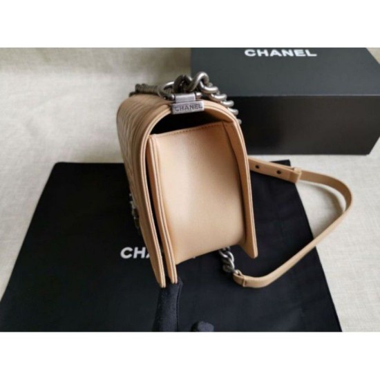 Riproduzione Fedele Boy Classic Flap Borse A67086 Albicocca Pelle di Agnello imitazioni Replica Alta Qualità Boy Classic Flap Borse A67086 Albicocca Pelle di Agnello