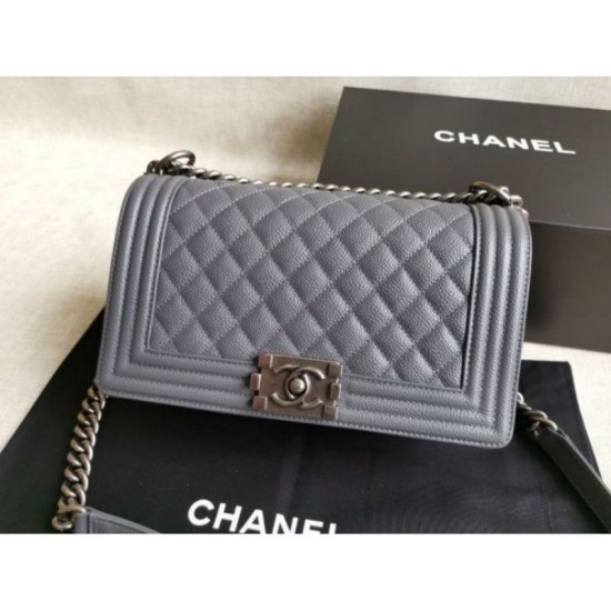 Riproduzione Fedele Boy Classic Flap Borse A67086 Grigio imitazioni Replica Alta Qualità Boy Classic Flap Borse A67086 Grigio